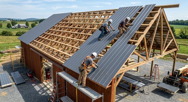 Barn Roof Construction in North Conway, NH