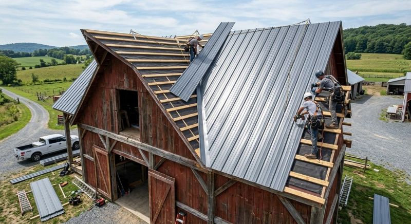 Barn Roof Installation in North Conway, NH