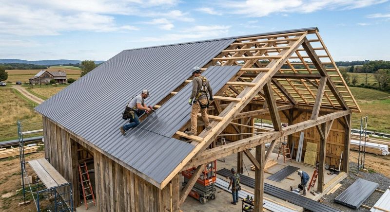 Barn Roof Installation in North Conway, NH