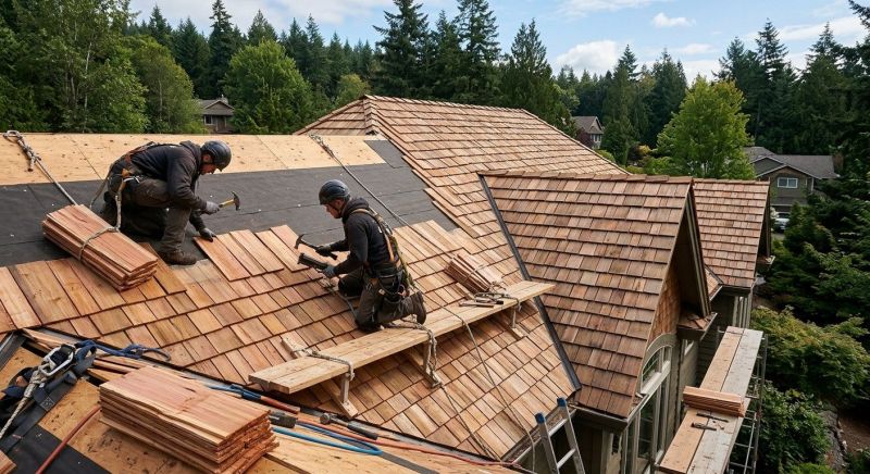 Cedar Roof Installation in Cornish, ME