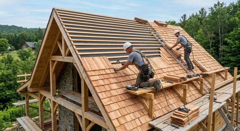 Cedar Shake Roof Construction in Bridgton, ME