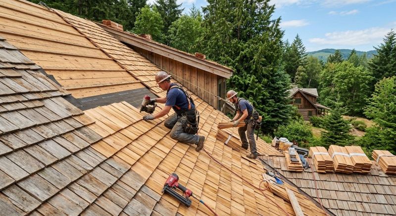 Cedar Shake Roof Construction in North Conway, NH