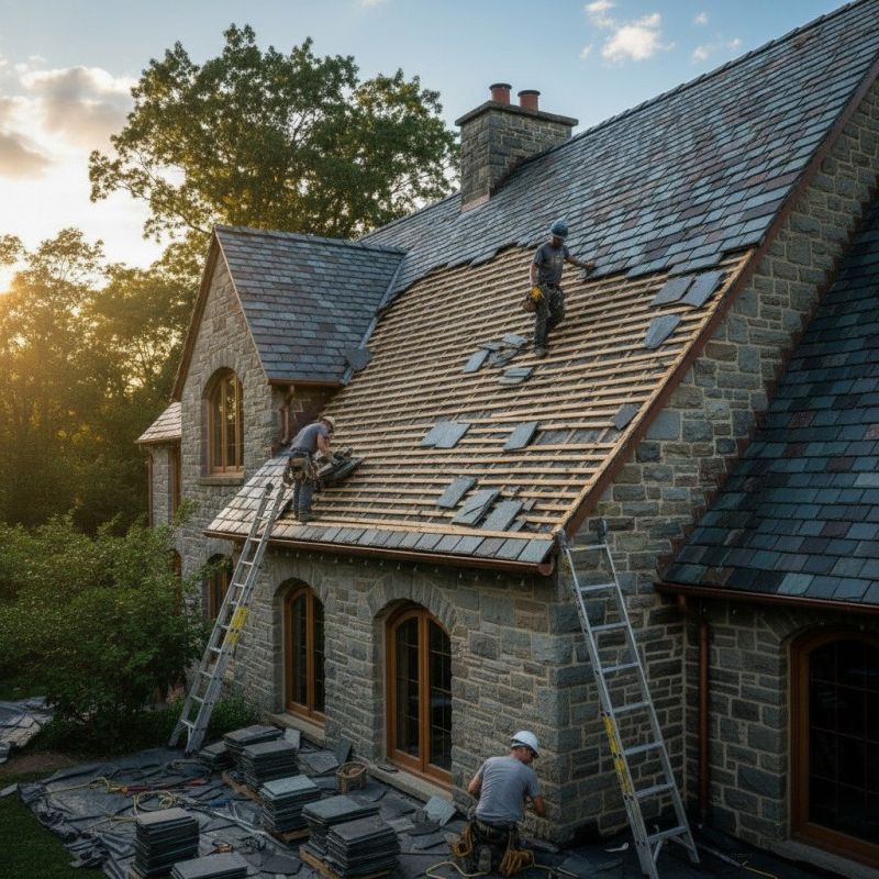 Slate Roof Replacement in Jackson, NH